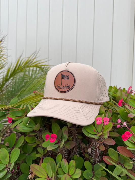 Gotcha Six Golf Hat Coyote Tan / Athletic Fit / Law Enforcement & Military Golf Brand