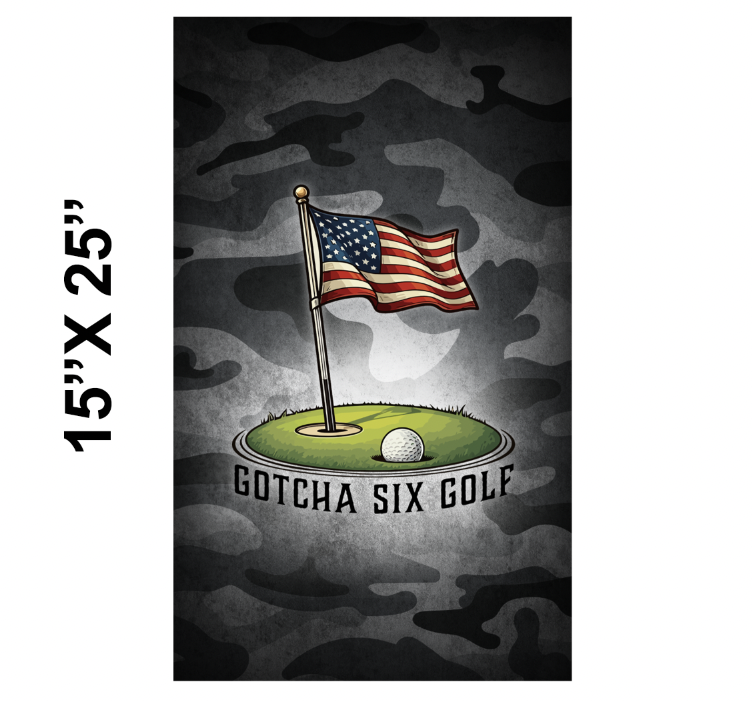 Gotcha Six Golf Towel / Scrubber Towel / Anti Scratch Bristles / Golf Ball Cleaner / Golf Club Cleaner / Microfiber / Camouflage